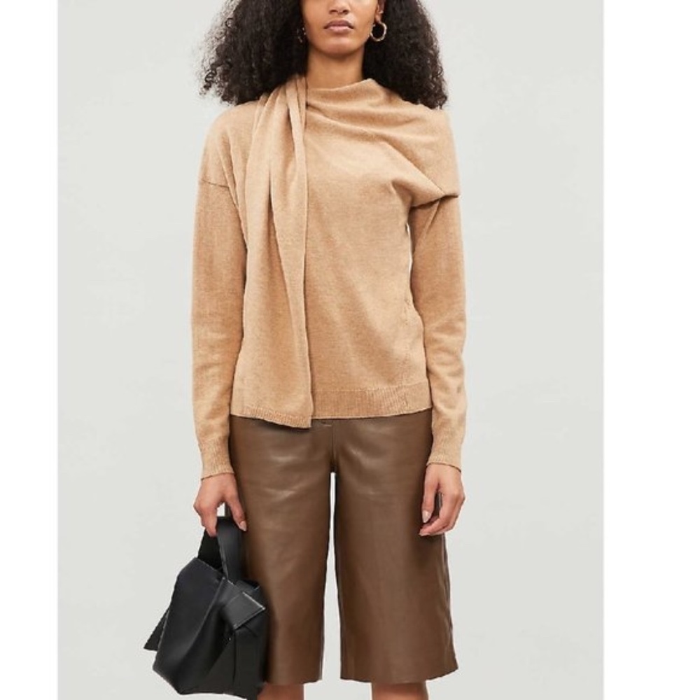 MAJE Madji Scarf Neck Wool Blend Sweater